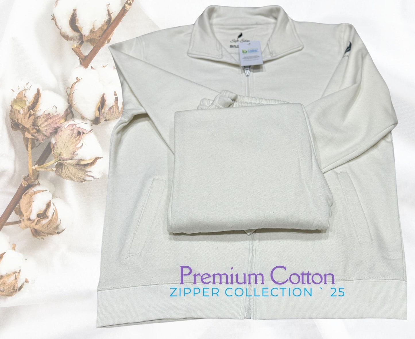 Full Zip Cotton Tracksuit 2 pc set Different Colours