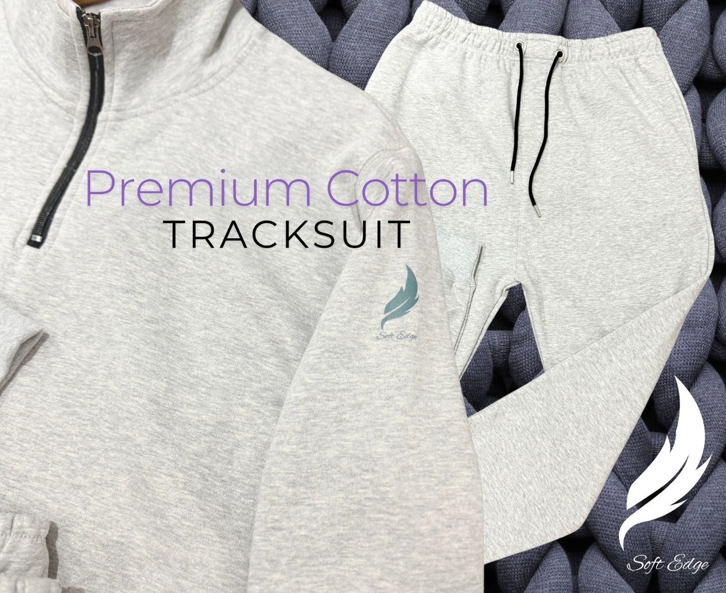 Half Zip Cotton Tracksuit 2 pc Set 2 colours available